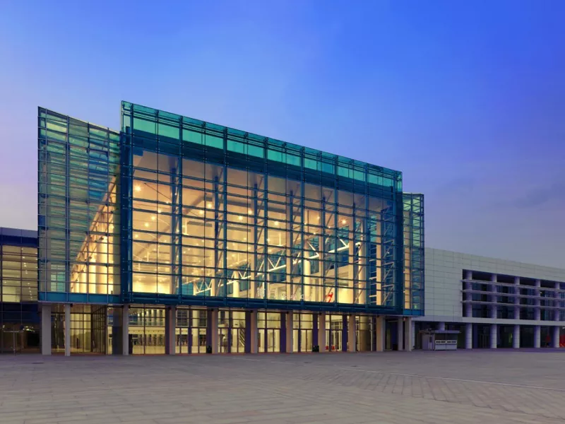 Altzairu argiaren markoak Prefab Metal Building Steel Steel egitura Hitzaldi Aretoa